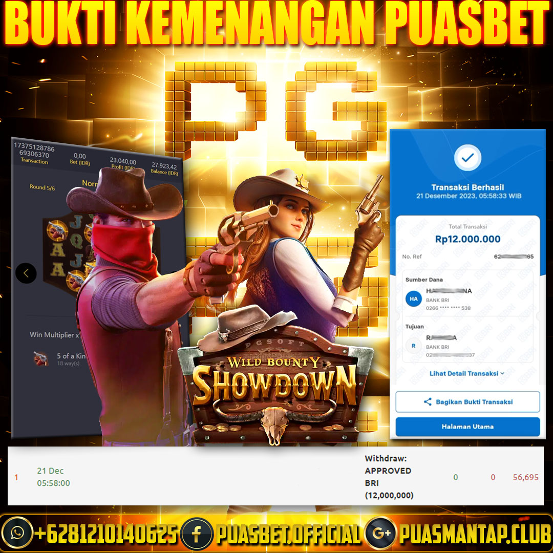 BUKTI WD PUASBET 21 DES 2023 (  Wild Bounty Showdown (PGSOFT) Rp. 12,000,000– LUNAS)