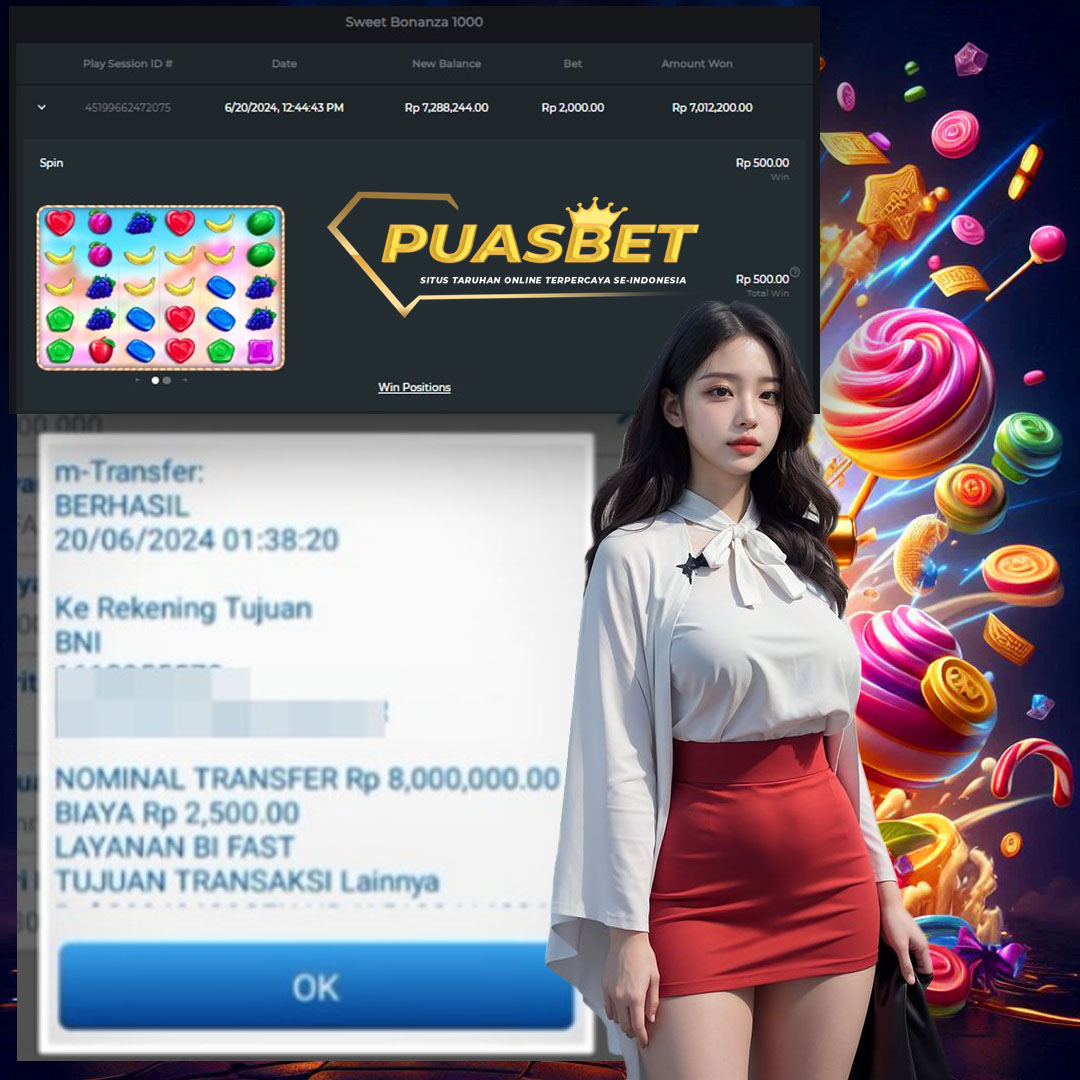 BUKTI WD PUASBET 20 JUNE 2024 ( SWEET BONANZA 1000 PRAGMATIC PLAY) Rp.8,000,000– LUNAS)
