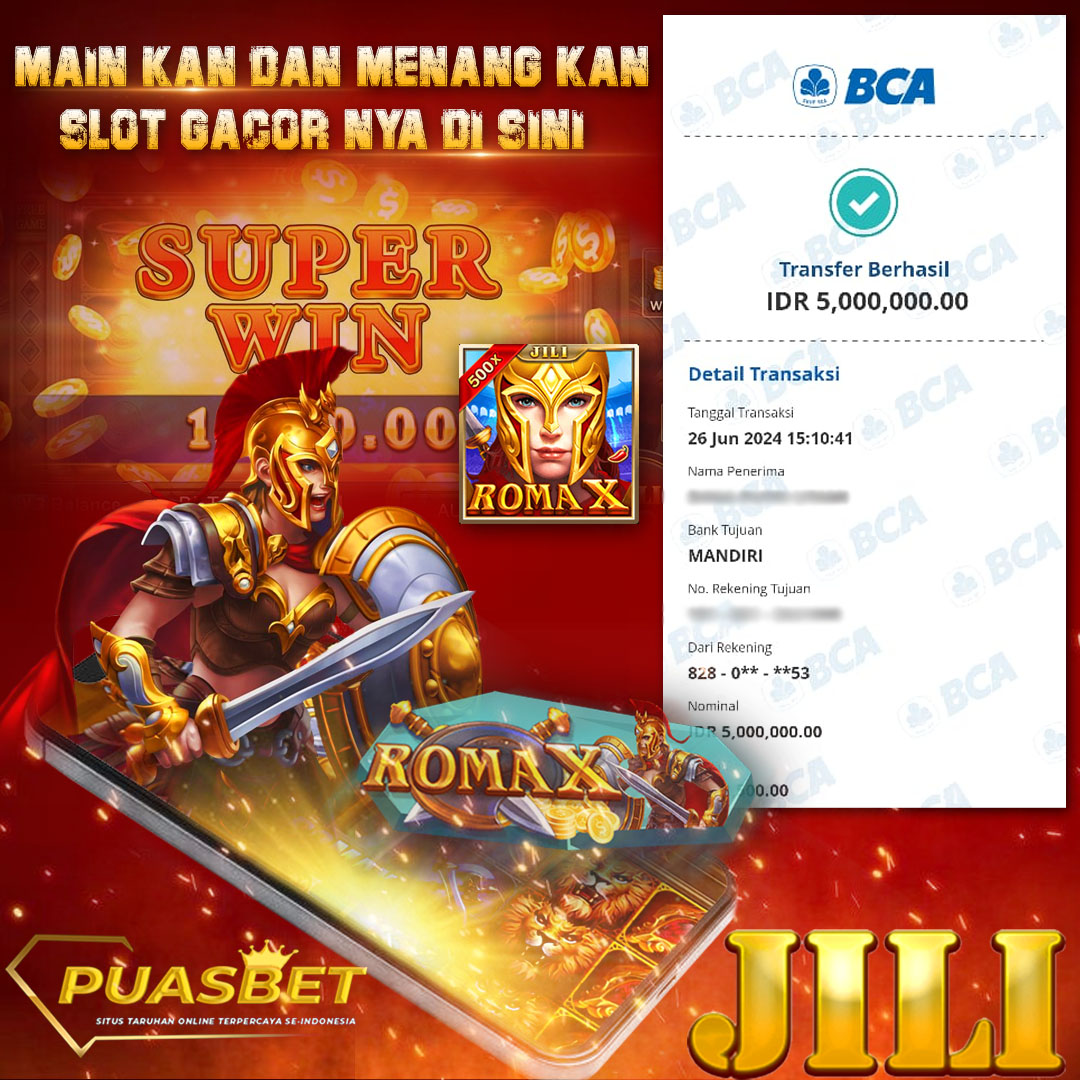 BUKTI WD PUASBET 26 JUNE 2024 ( ROMA X JILI ) Rp.5,000,000– LUNAS)