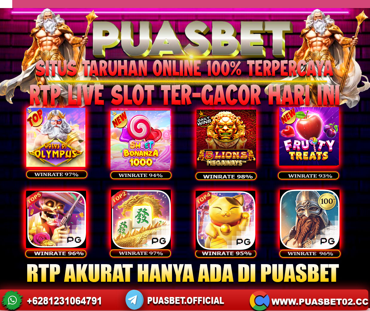 INFO SLOT GACOR PUASBET 07 JUNI 2024