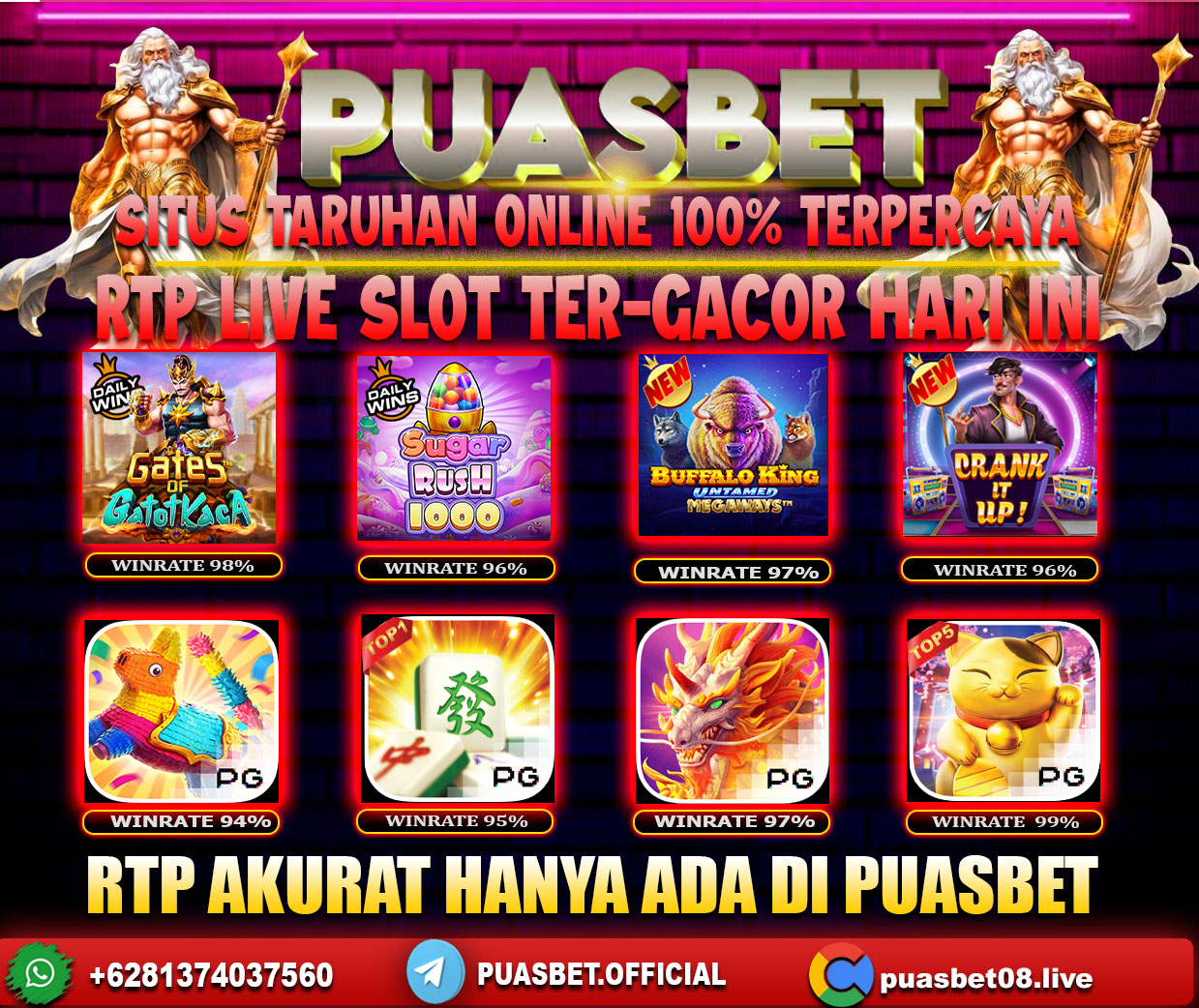 INFO SLOT GACOR PUASBET 07 JULI 2024