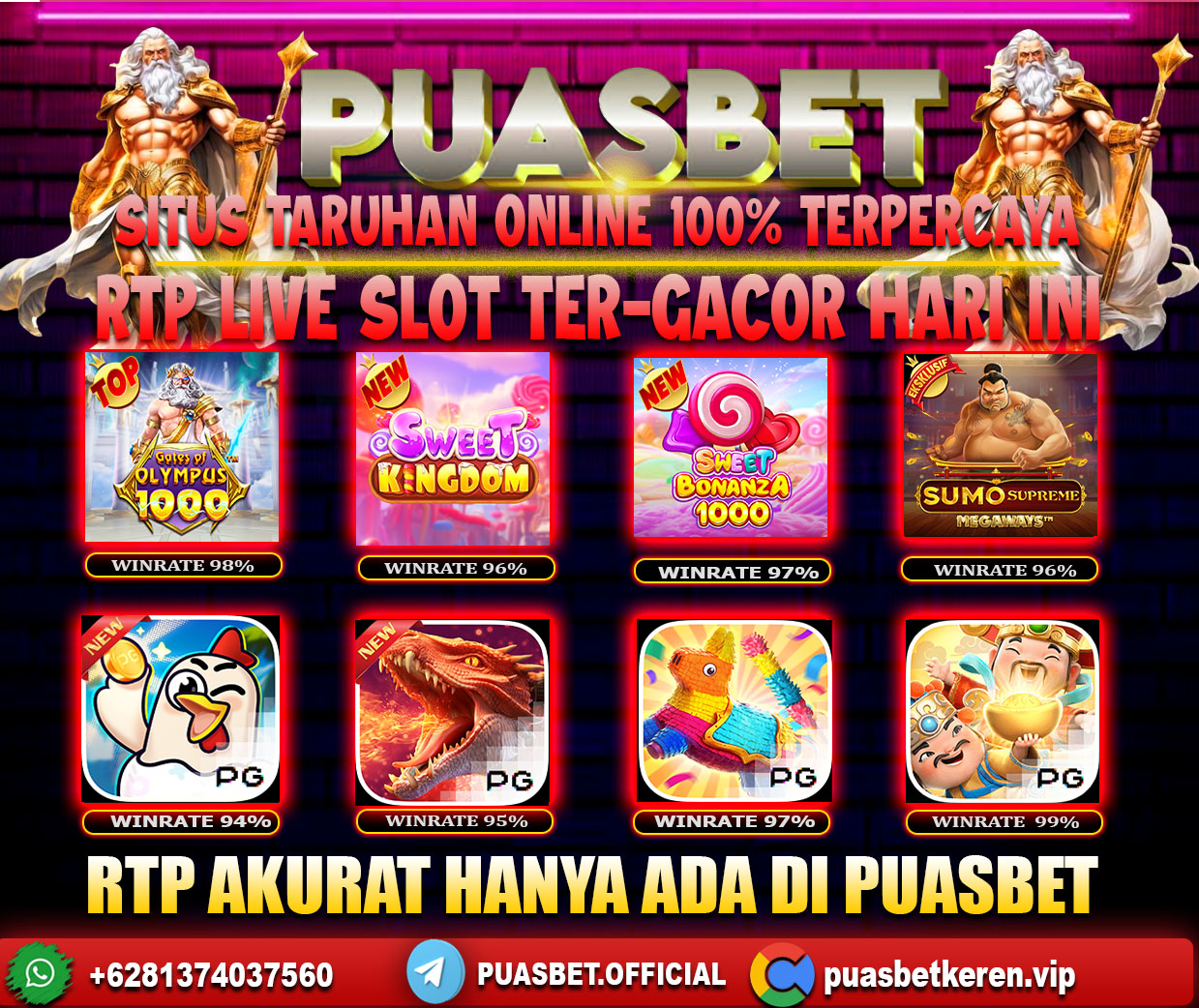 INFO SLOT GACOR PUASBET 12 JULI 2024