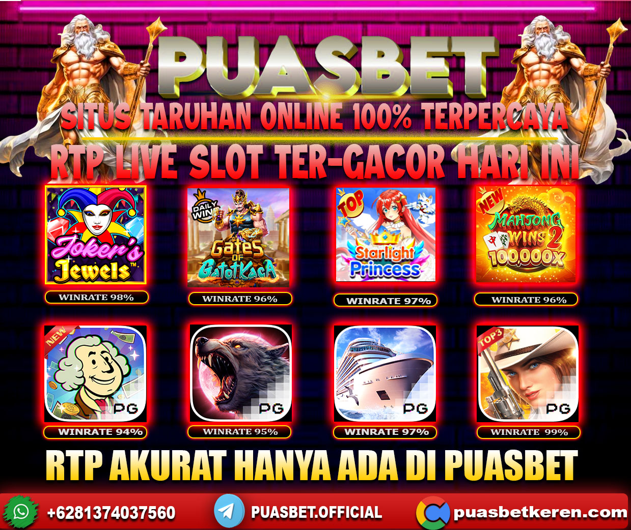 INFO SLOT GACOR PUASBET 21 JULI 2024