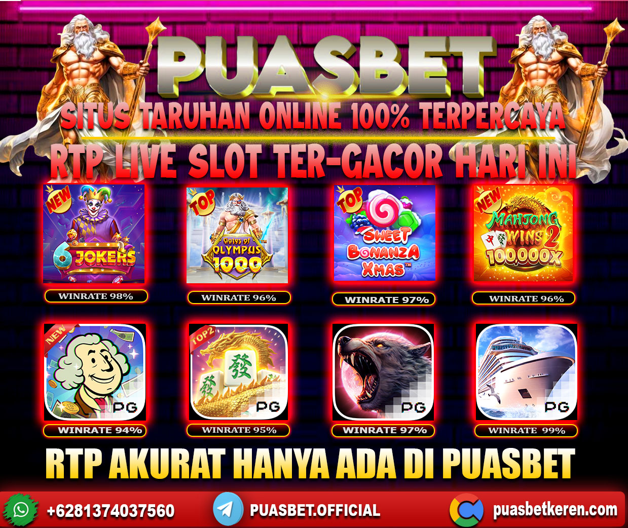 INFO SLOT GACOR PUASBET 23 JULI 2024