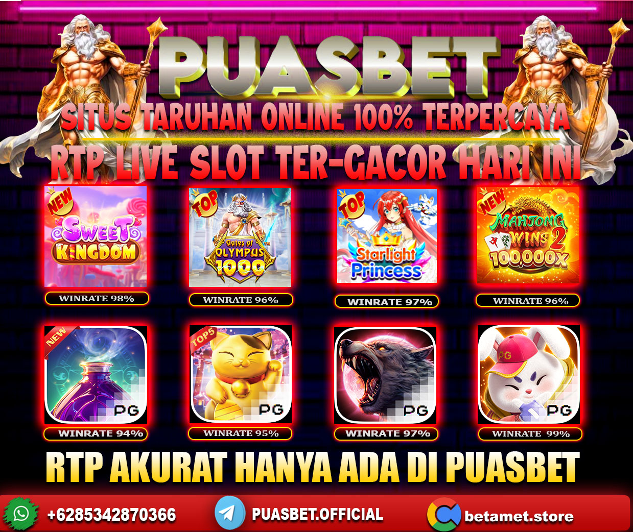 INFO SLOT GACOR PUASBET 04 JULI 2024