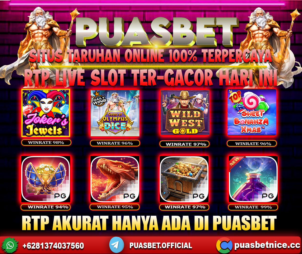 INFO SLOT GACOR PUASBET 26 JULI 2024