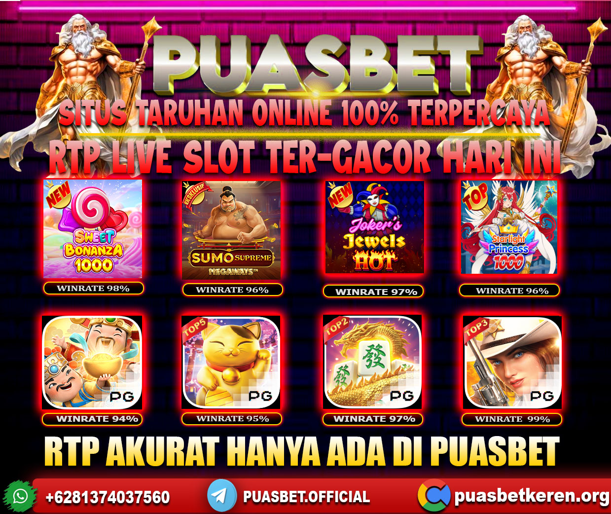 INFO SLOT GACOR PUASBET 31 JULI 2024