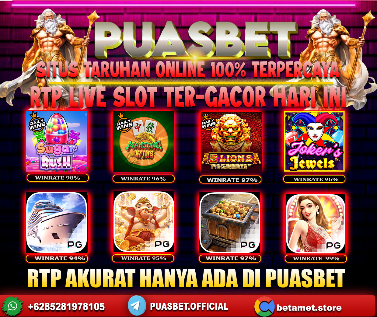 INFO SLOT GACOR PUASBET 06 JULI 2024