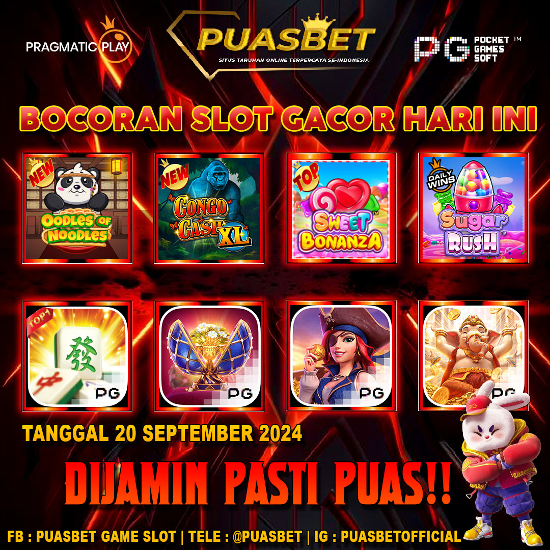 INFO SLOT GACOR PUASBET 20 SEPT 2024