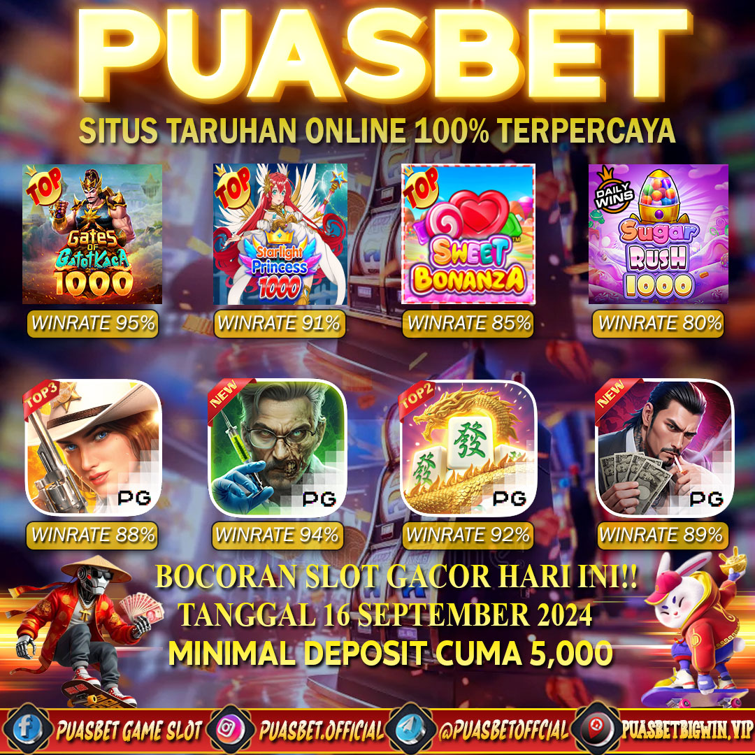 INFO SLOT GACOR PUASBET 16 SEPT 2024