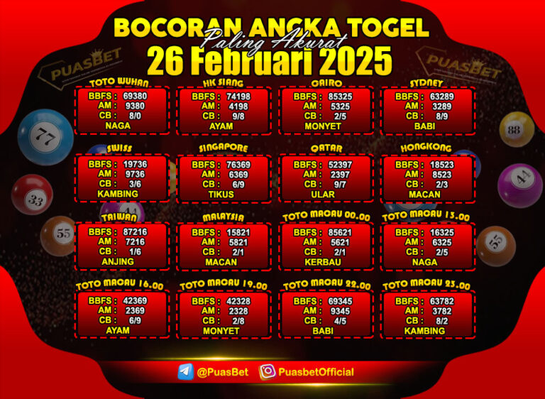 TOGEL PUASBET 26 FEB