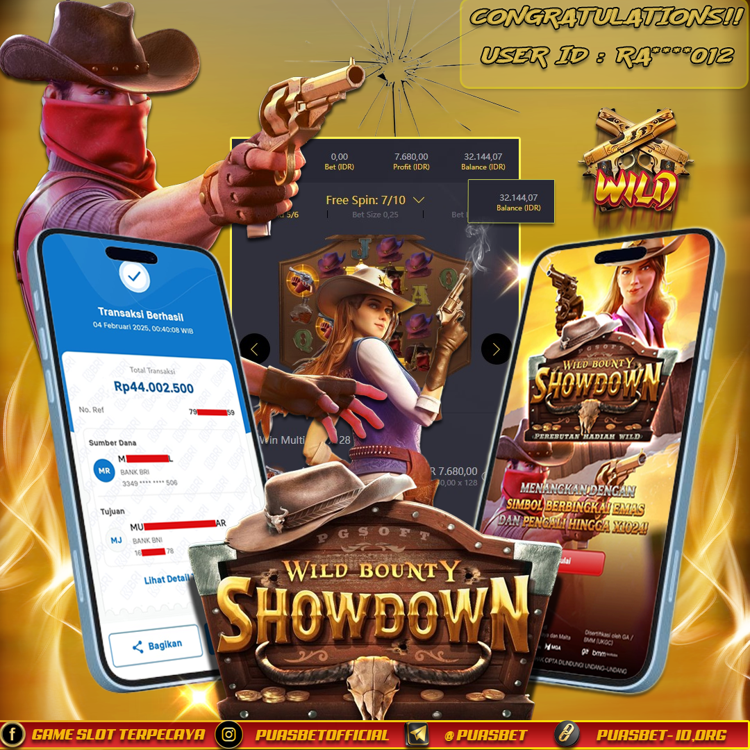 BUKTI WD PUASBET (WILD BOUNTY SHOWDWON PG SOFT Rp. 44,000,000 – LUNAS)