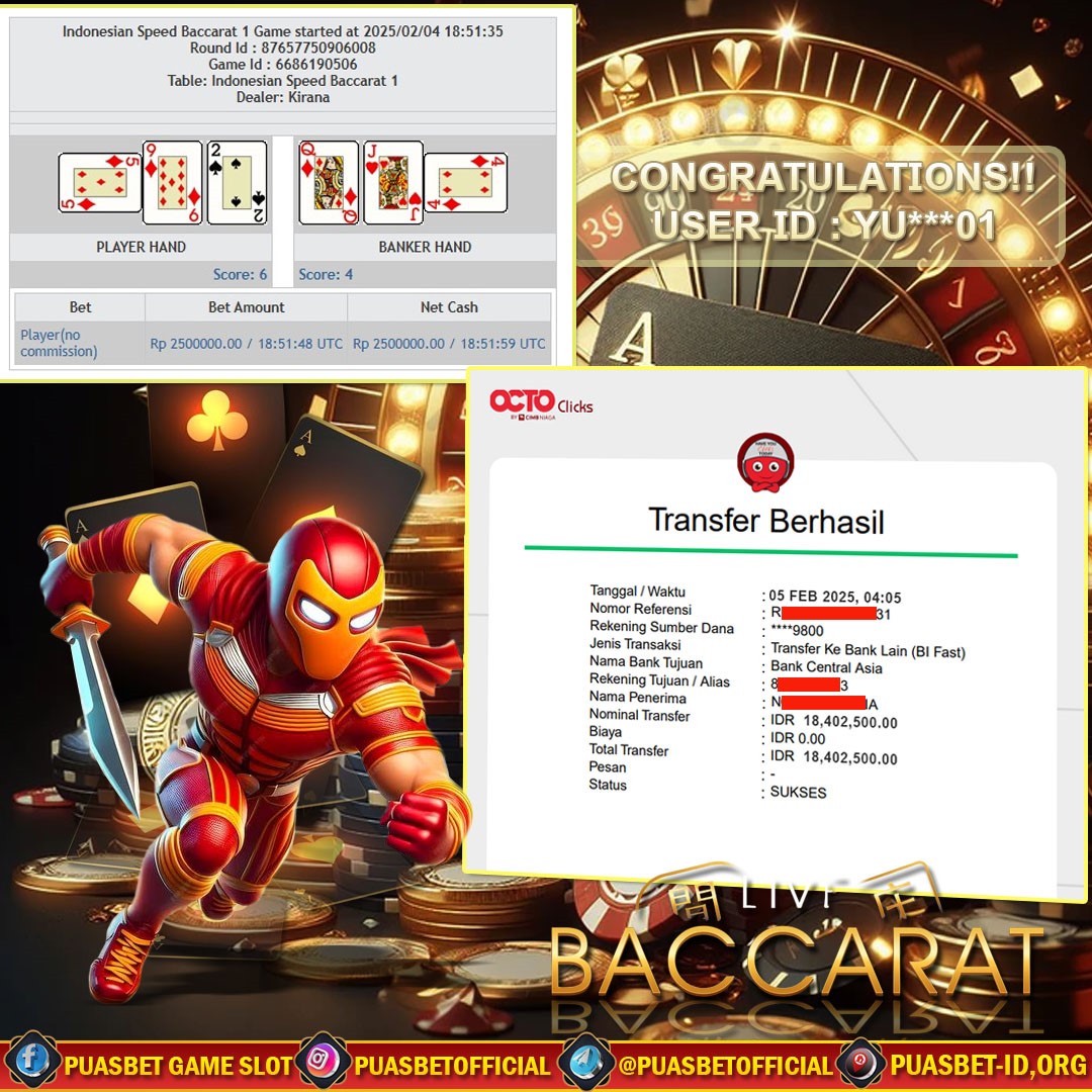 BUKTI WD PUASBET (SPEED BACARAT LIVE CASINO  Rp. 18,000,000 – LUNAS)