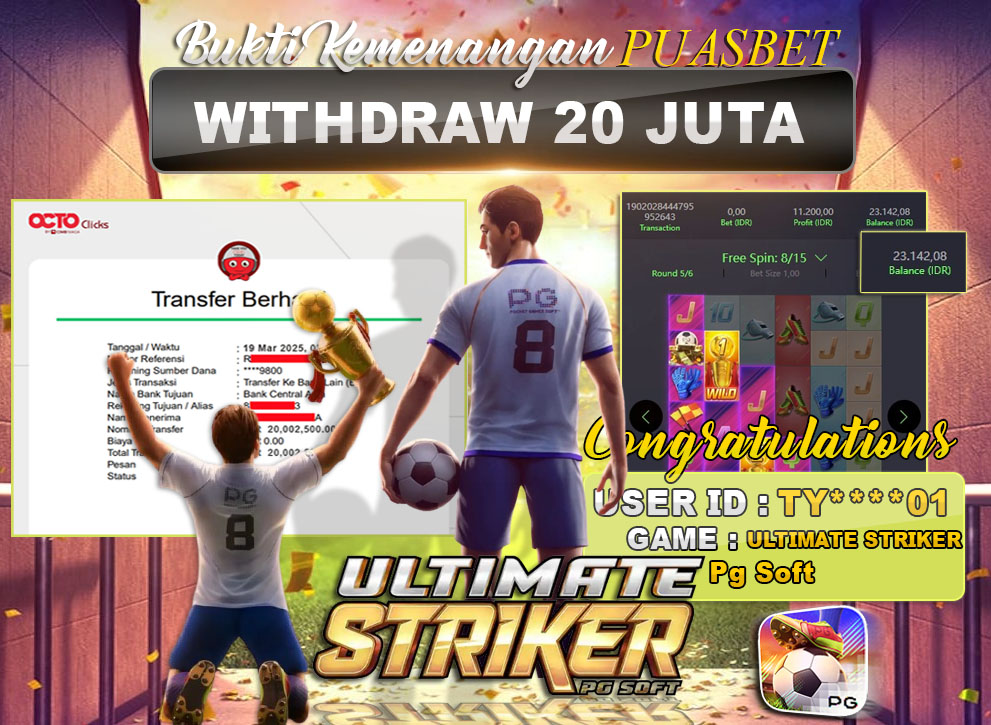 BUKTI WD PUASBET (Ultimate Stiker Pg Soft Rp. 20,000,000 – LUNAS)