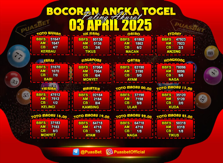 PREDIKSI TOGEL PUASBET 03 APR