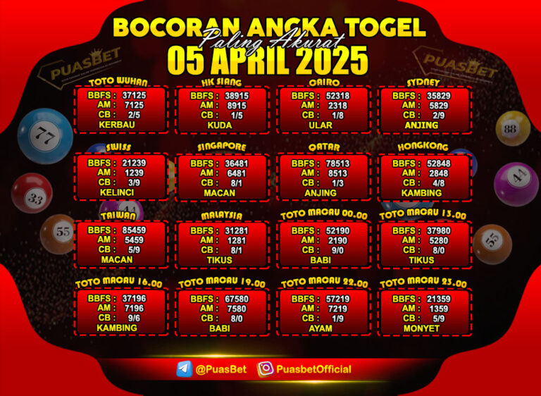 PREDIKSI TOGEL PUASBET 05 APR