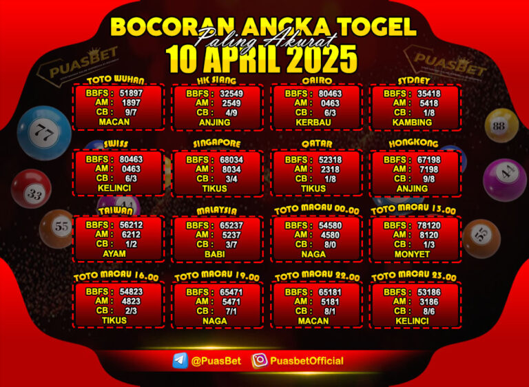 PREDIKSI TOGEL PUASBET 10 APR ii