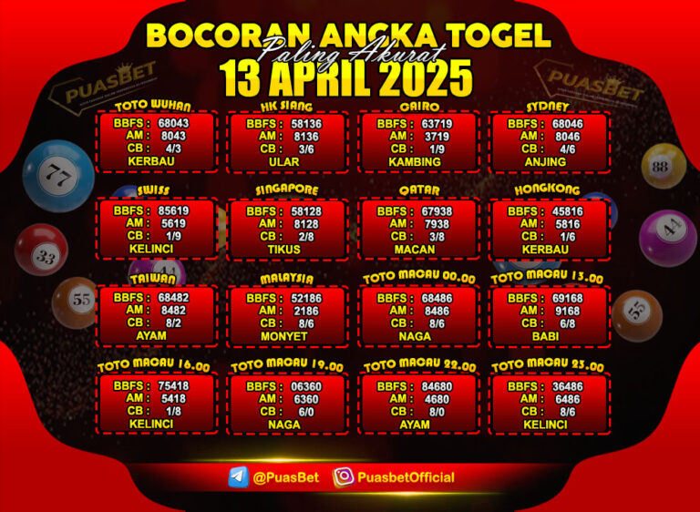 PREDIKSI TOGEL PUASBET 13 APR