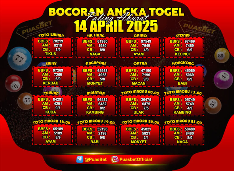 PREDIKSI TOGEL PUASBET 14 APR