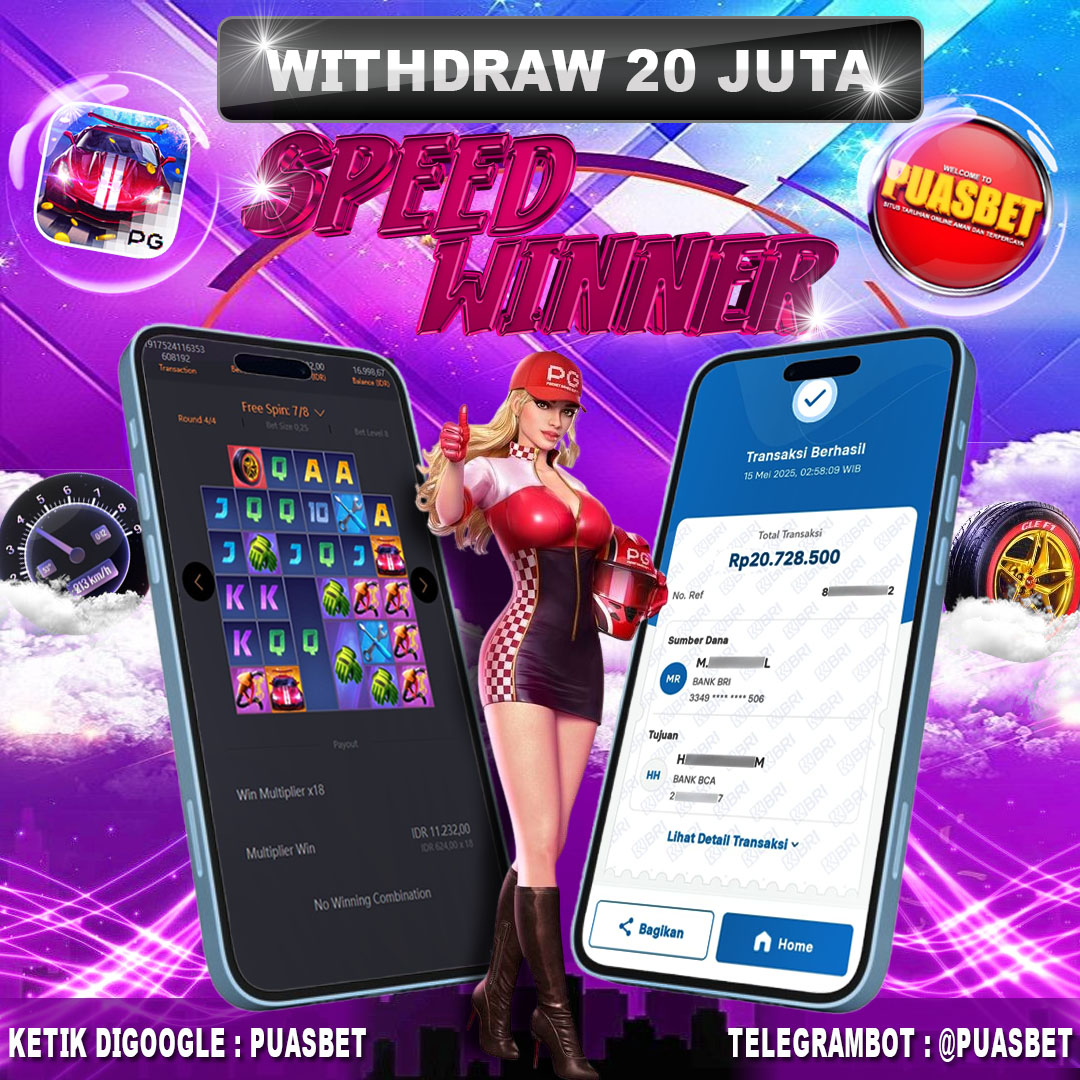 BUKTI WD PUASBET (PG SOFT SPEED WINNER Rp. 20,000,000 – LUNAS)