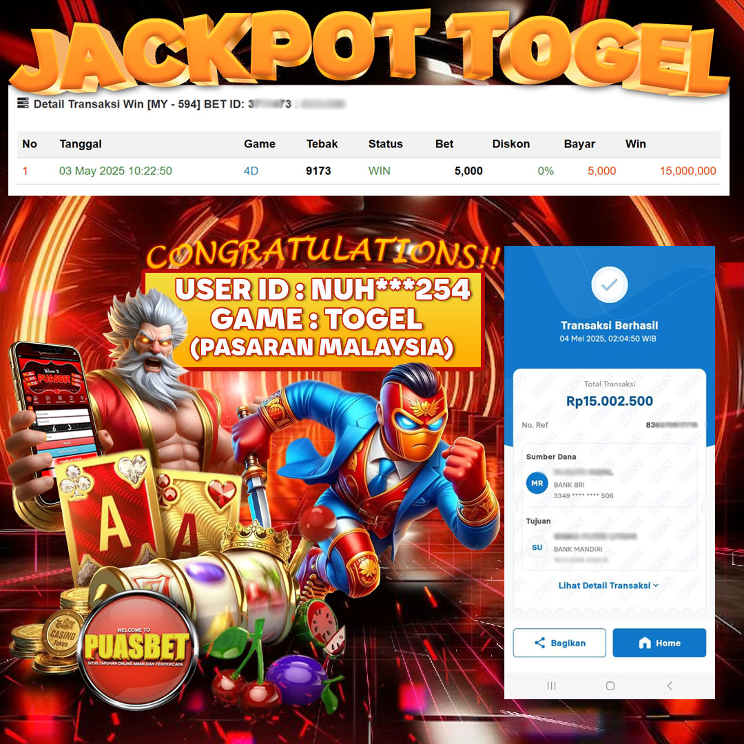 BUKTI WD PUASBET 04 MAY 2025 ( Togel Pasaran MALAYSIA ) Rp 15.000.000 – LUNAS)