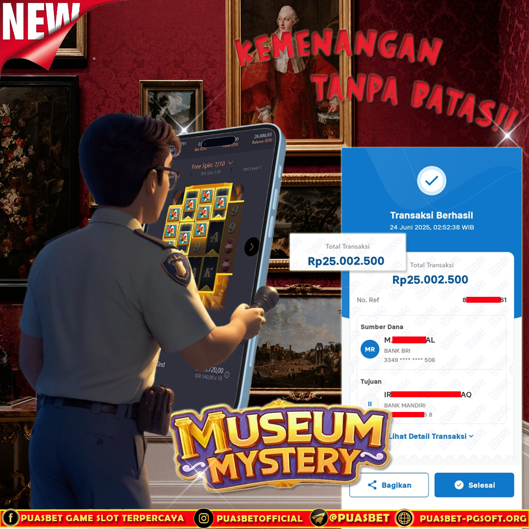 BUKTI WD PUASBET (PG Soft Museum Mystery  Rp. 25,000,000 – LUNAS)