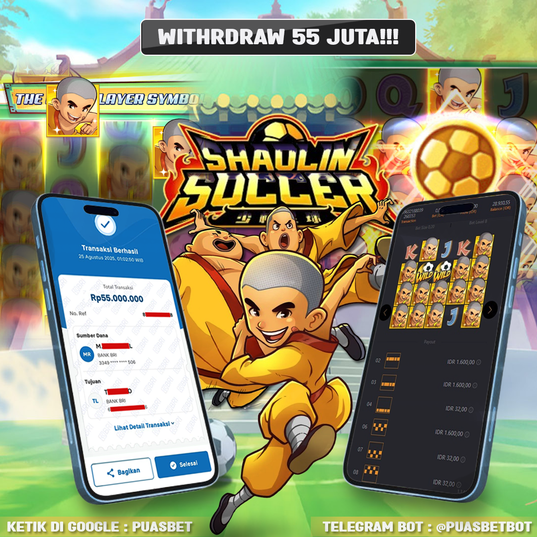 BUKTI WD PUASBET (PG Soft Shaolin Soccer Rp. 55,000,000 – LUNAS)