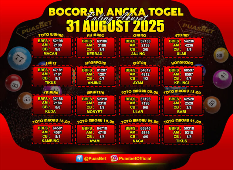 PREDIKSI TOGEL PUASBET 31 aug