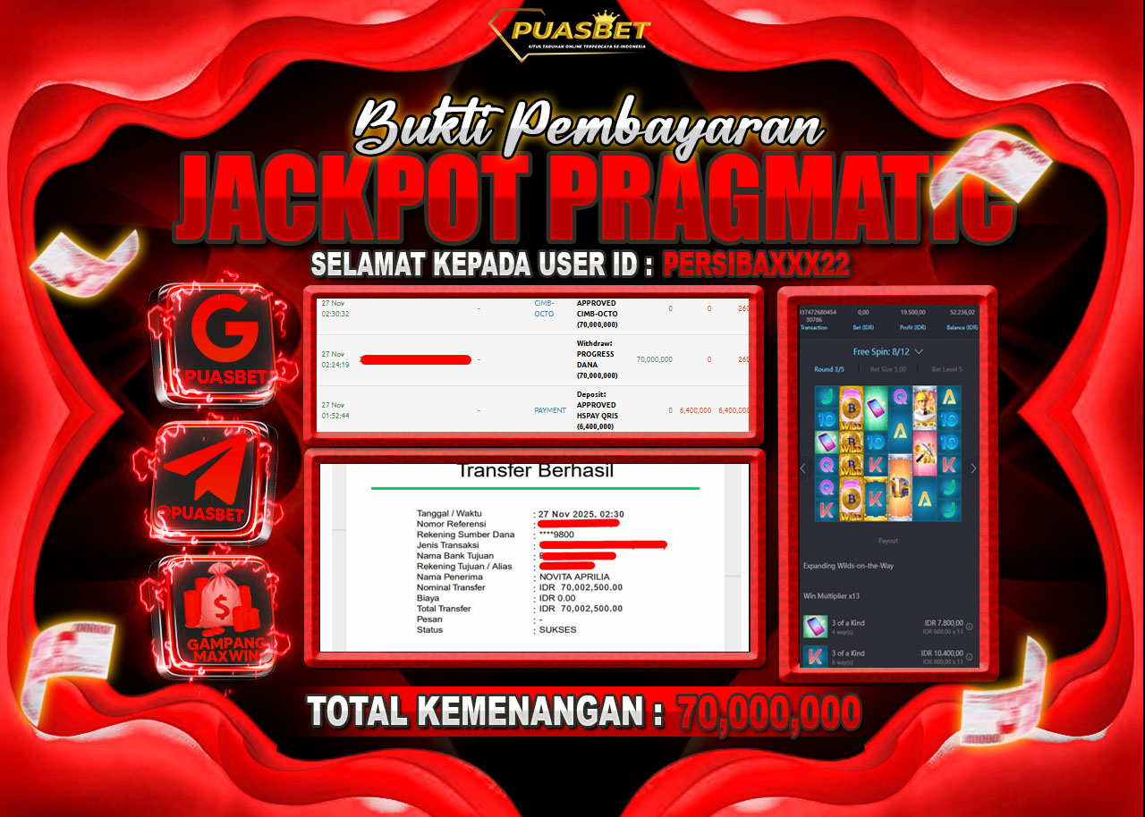 BUKTI WD PUASBET ( PG SOFT CRYPTO GOLD – Rp. 70,000,000– LUNAS)