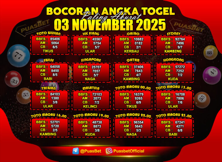 TOGEL 03 NOVEMBER