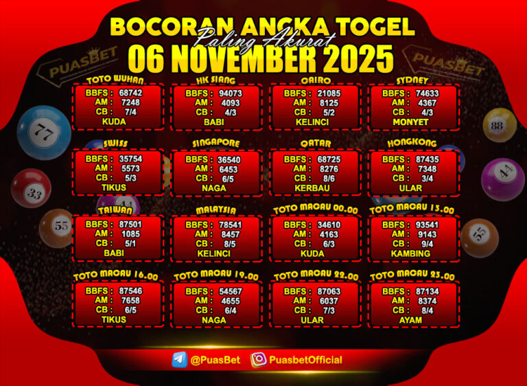 TOGEL 06 NOVEMBER