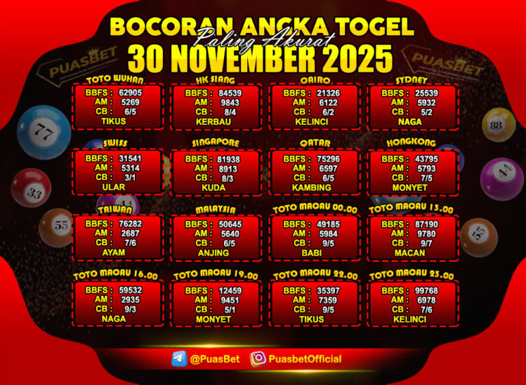 TOGEL 30 NOVEMBER