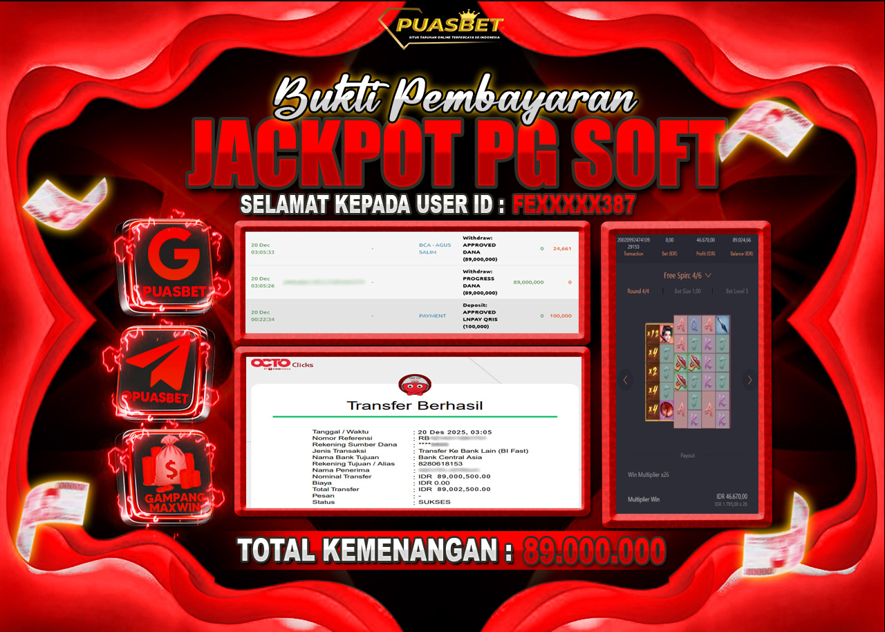 BUKTI WD PUASBET ( PG Soft Geisha’s Revenge – Rp. 89,000,000– LUNAS)