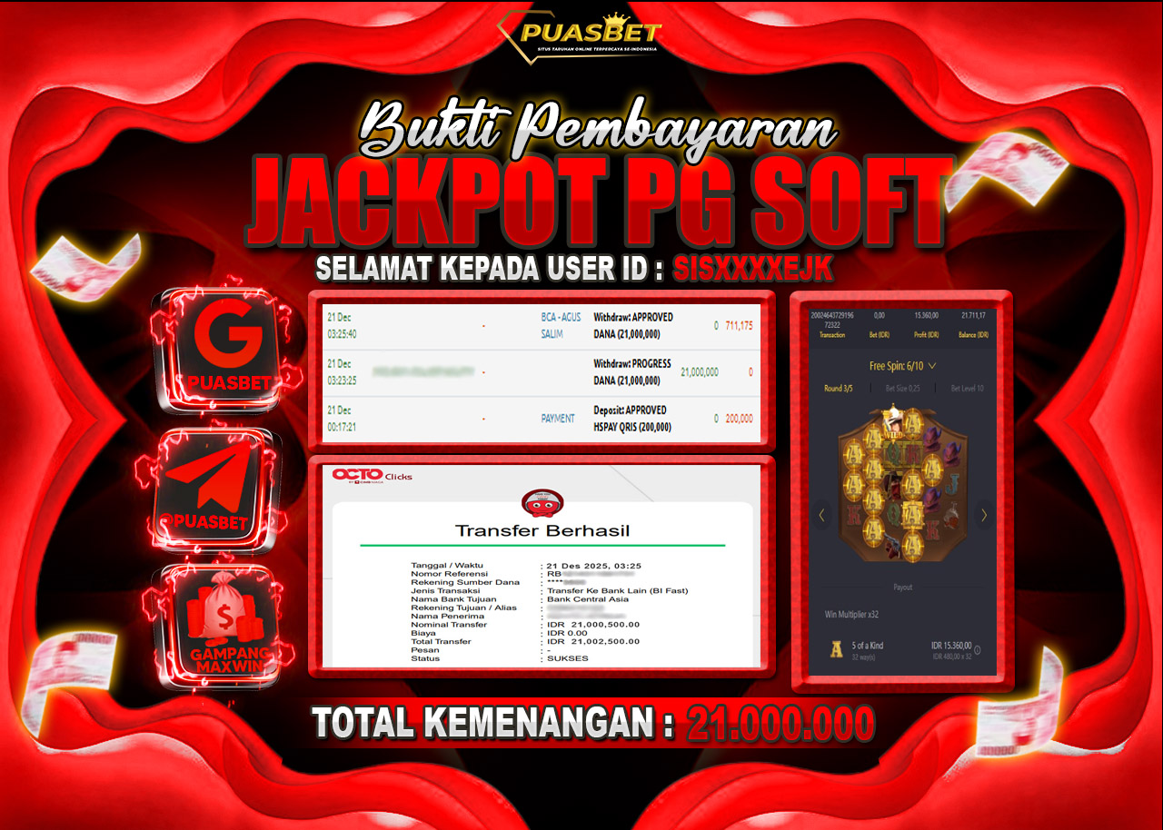 BUKTI WD PUASBET ( PG Soft Wild Bounty Showdown – Rp. 21,000,000– LUNAS)