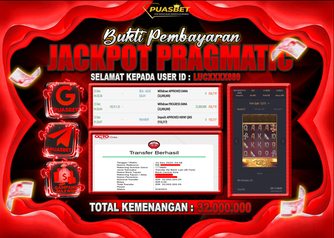 BUKTI WD PUASBET ( PG Soft Anubis Wrath – Rp. 32,000,000– LUNAS)