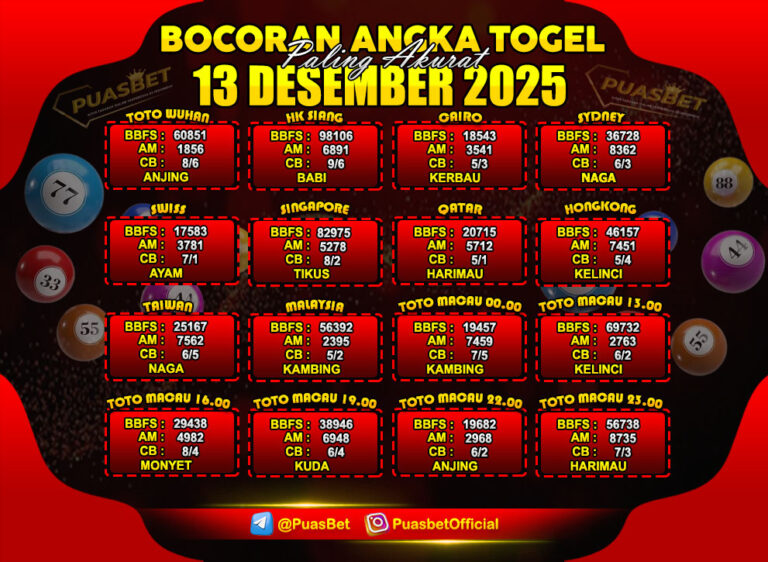 TOGEL 13 DESEMBER