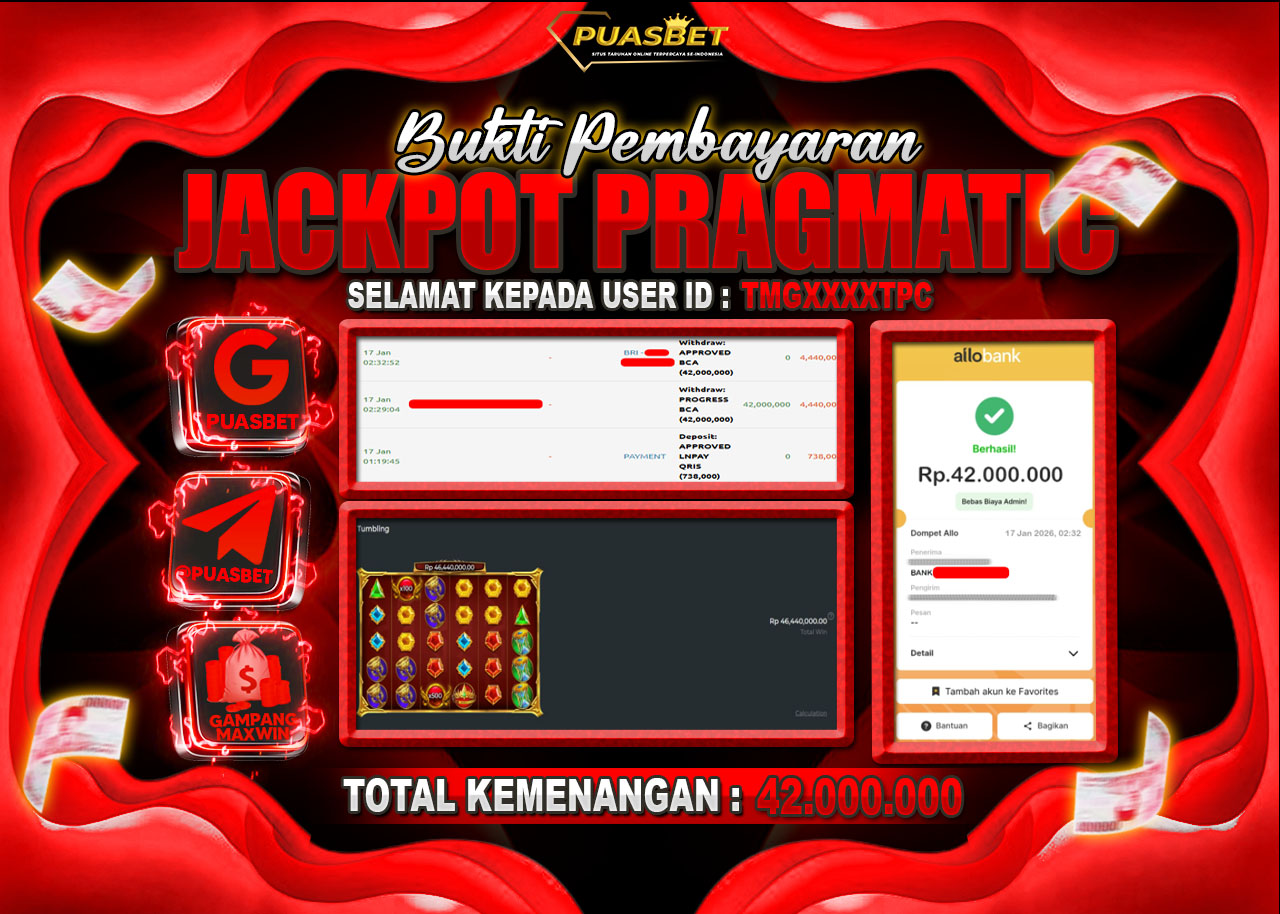 BUKTI WD PUASBET ( Pragmatic Play Gates Of Olympus Super Scatter – Rp. 42,000,000– LUNAS)