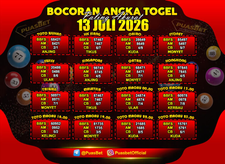 TOGEL 13 JULI